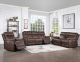 Valencia Walnut Dual Power Reclining Loveseat with Console from Steve Silver - Luna Furniture