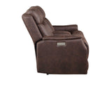 Valencia Walnut Dual Power Reclining Loveseat with Console from Steve Silver - Luna Furniture