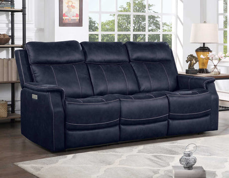 Valencia Ocean Blue Dual Power Reclining Sofa from Steve Silver - Luna Furniture