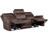 Valencia Walnut Dual-Power Reclining Sofa from Steve Silver - Luna Furniture