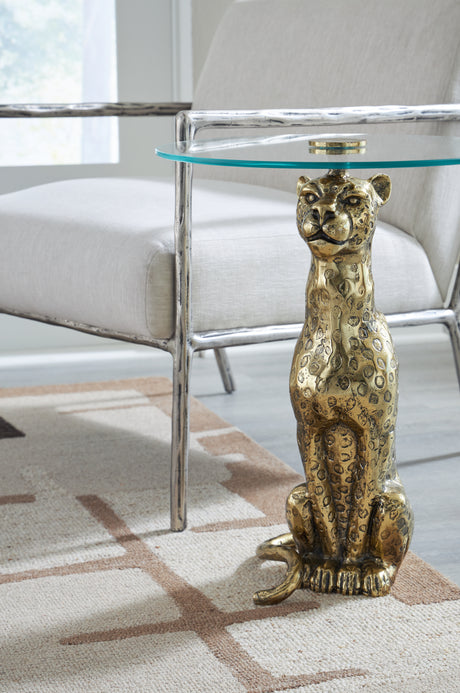 Vallain Antique Gold Finish Accent Table - A4000605