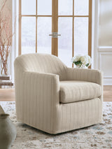 Valwick Cream/Brown Swivel Accent Chair from Ashley - Luna Furniture