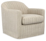 Valwick Cream/Brown Swivel Accent Chair from Ashley - Luna Furniture