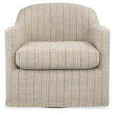 Valwick Cream/Brown Swivel Accent Chair from Ashley - Luna Furniture