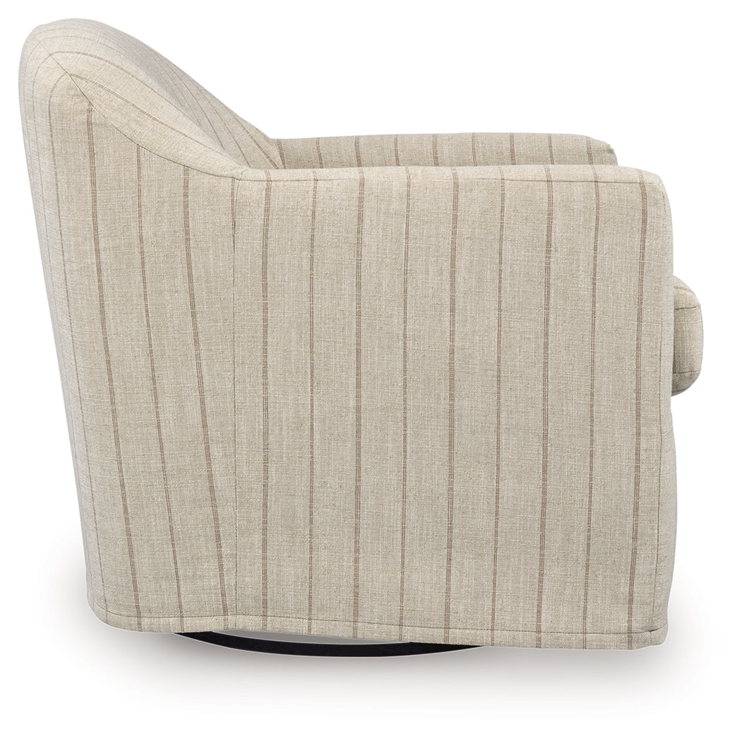 Valwick Cream/Brown Swivel Accent Chair from Ashley - Luna Furniture