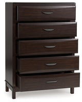Vanmore Dark Brown Bookcase Storage Platform Bedroom Set from Ashley - Luna Furniture
