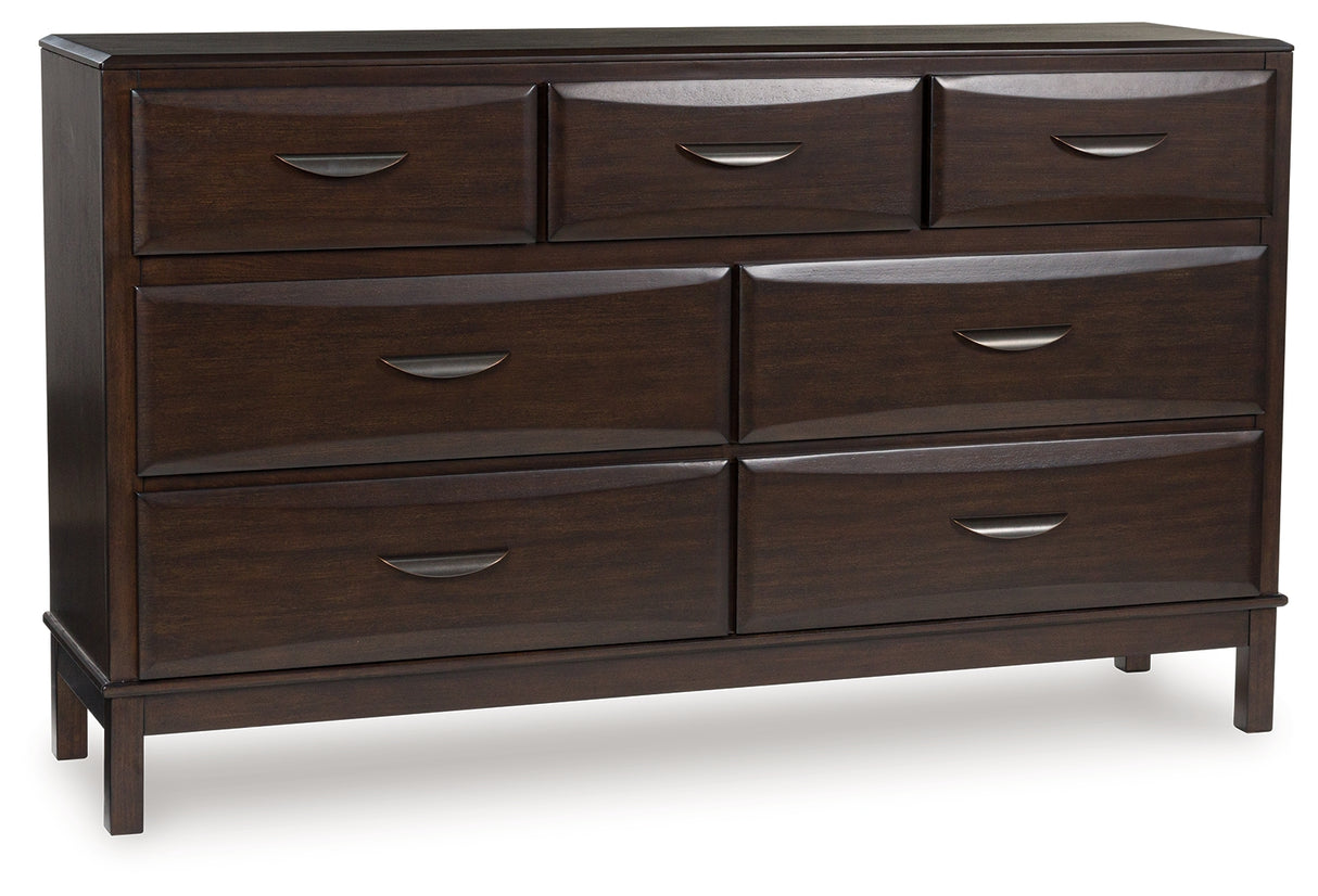 Vanmore Dark Brown Bookcase Storage Platform Bedroom Set from Ashley - Luna Furniture