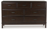 Vanmore Dark Brown Bookcase Storage Platform Bedroom Set from Ashley - Luna Furniture