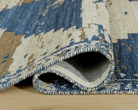 Varnler Blue/Brown/Tan Medium Rug from Ashley - Luna Furniture