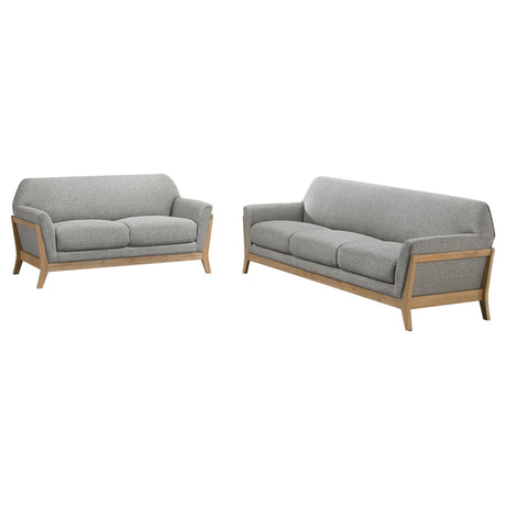 Vaughn Gray 2-Piece Fabric Upholstered Flared Arm Living Room Set from Coaster - Luna Furniture