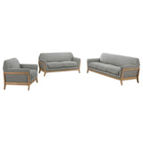 Vaughn Gray 3-Piece Fabric Upholstered Flared Arm Living Room Set from Coaster - Luna Furniture