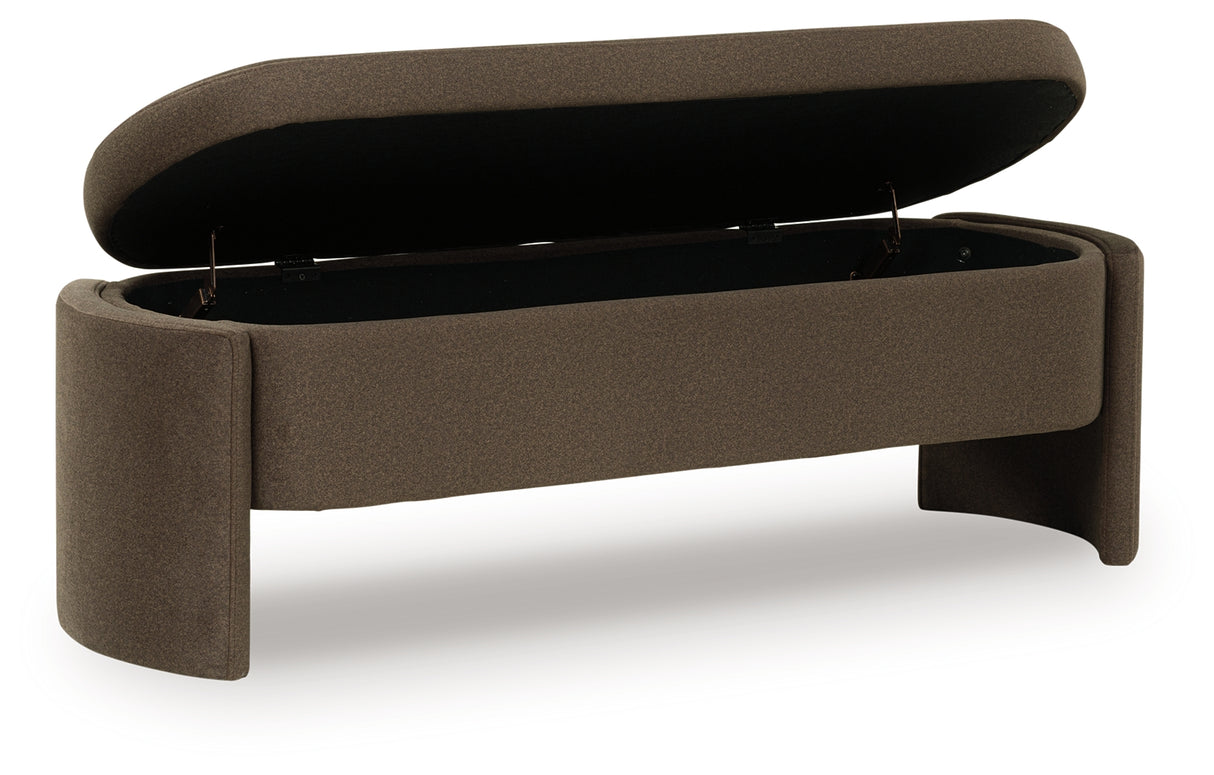 Vavuniya Brown Storage Bench from Ashley - Luna Furniture