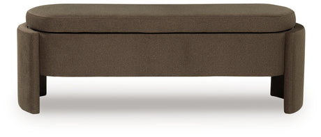 Vavuniya Brown Storage Bench from Ashley - Luna Furniture