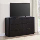 Henry 65″ 6-Drawer Reeded Dresser, Espresso Finish from Steve Silver - Luna Furniture
