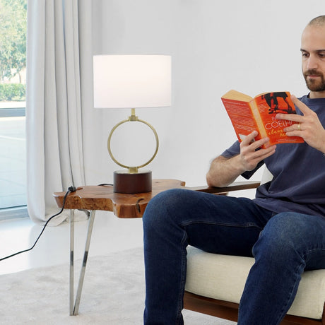 Grid Metal Circular Table Lamp from Ashcroft Furniture - Luna Furniture