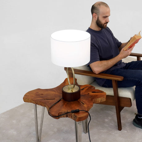 Grid Metal Circular Table Lamp from Ashcroft Furniture - Luna Furniture