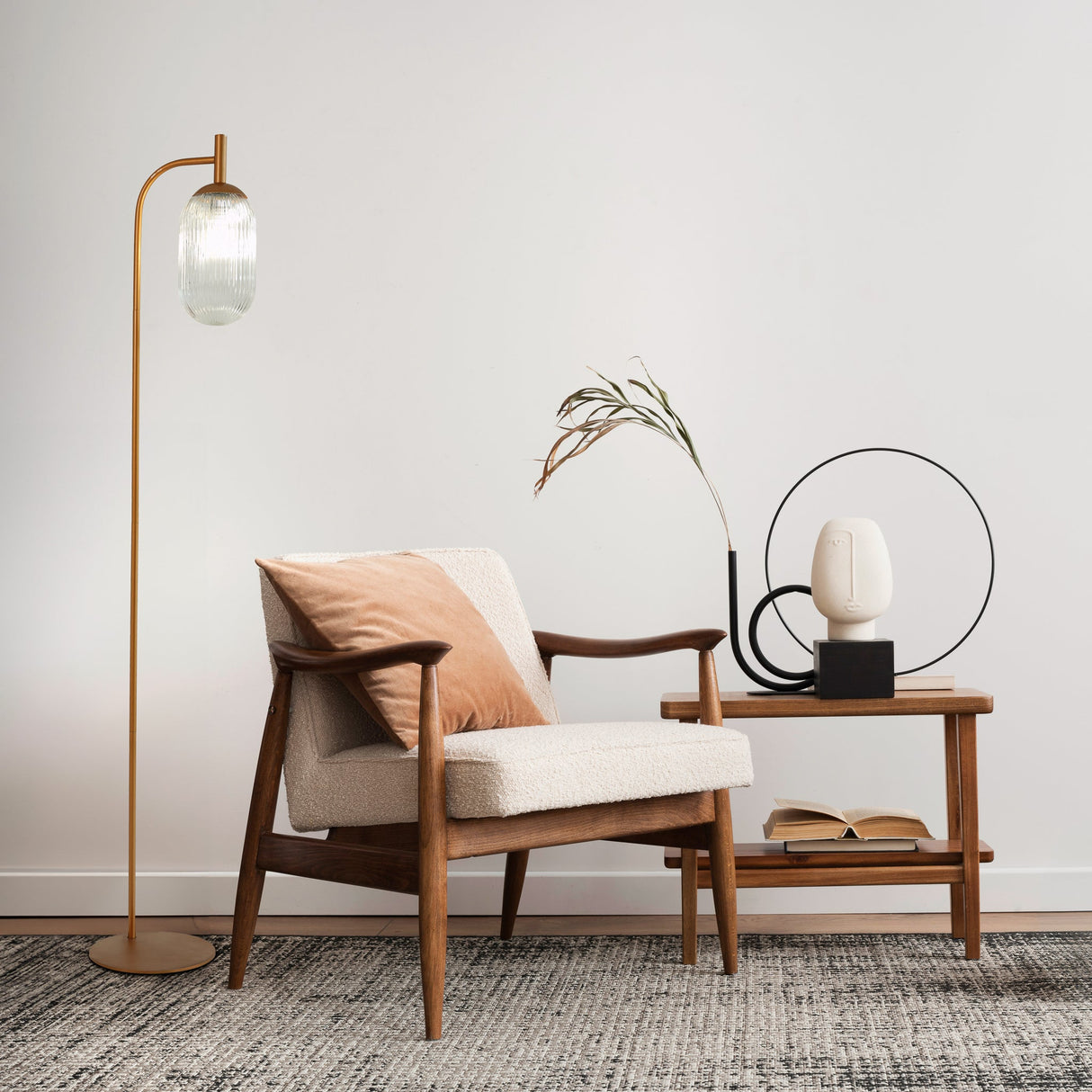 Vela Floor Lamp Bronze and Clear from Ashcroft Furniture - Luna Furniture