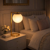 Velvet Globe Table Lamp White Opal Glass with Dimmer Switch Inline from Ashcroft Furniture - Luna Furniture