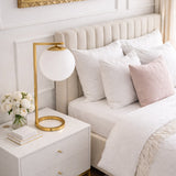 Velvet Globe Table Lamp White Opal Glass with Dimmer Switch Inline from Ashcroft Furniture - Luna Furniture