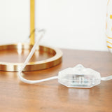 Velvet Globe Table Lamp White Opal Glass with Dimmer Switch Inline from Midinmod - Luna Furniture