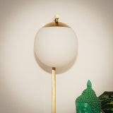 Velvet Globe Table Lamp White Opal Glass with Dimmer Switch Inline from Midinmod - Luna Furniture