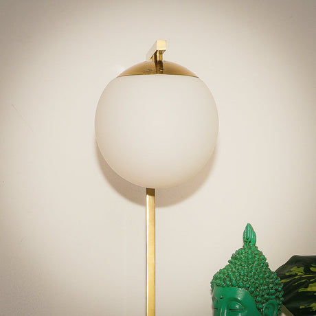 Velvet Globe Table Lamp White Opal Glass with Dimmer Switch Inline from Ashcroft Furniture - Luna Furniture