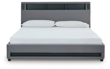 Verishaw Gray King Upholstered Bed from Ashley - Luna Furniture