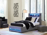 Verishaw Gray Twin Upholstered Bed from Ashley - Luna Furniture