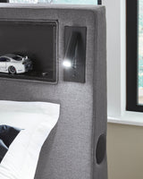 Verishaw Gray Twin Upholstered Bed from Ashley - Luna Furniture