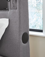 Verishaw Gray Twin Upholstered Bed from Ashley - Luna Furniture