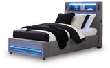 Verishaw Gray Twin Upholstered Bed from Ashley - Luna Furniture