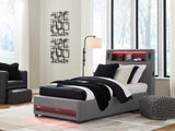 Verishaw Gray Twin Upholstered Bed from Ashley - Luna Furniture