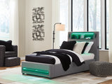 Verishaw Gray Twin Upholstered Bed from Ashley - Luna Furniture