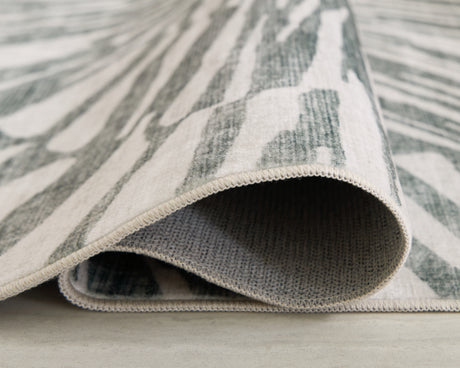 Verland Gray/White Washable Large Rug from Ashley - Luna Furniture