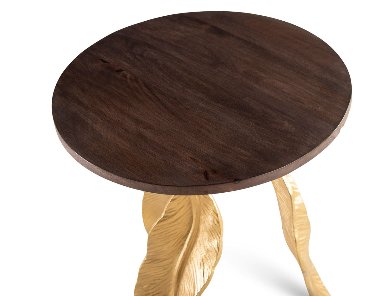 Verna Gold/Walnut Accent Table from Steve Silver - Luna Furniture