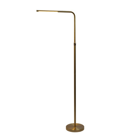 Verve Brassed Gold Floor Lamp with On/Off Switch Adjustable Led Round Base from Midinmod - Luna Furniture