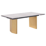 Vesa Beige Glass Top Extendable Dining Table from Coaster - Luna Furniture