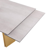 Vesa Beige Glass Top Extendable Dining Table from Coaster - Luna Furniture
