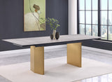 Vesa Beige Glass Top Extendable Dining Table from Coaster - Luna Furniture