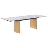 Vesa Beige Glass Top Extendable Dining Table from Coaster - Luna Furniture