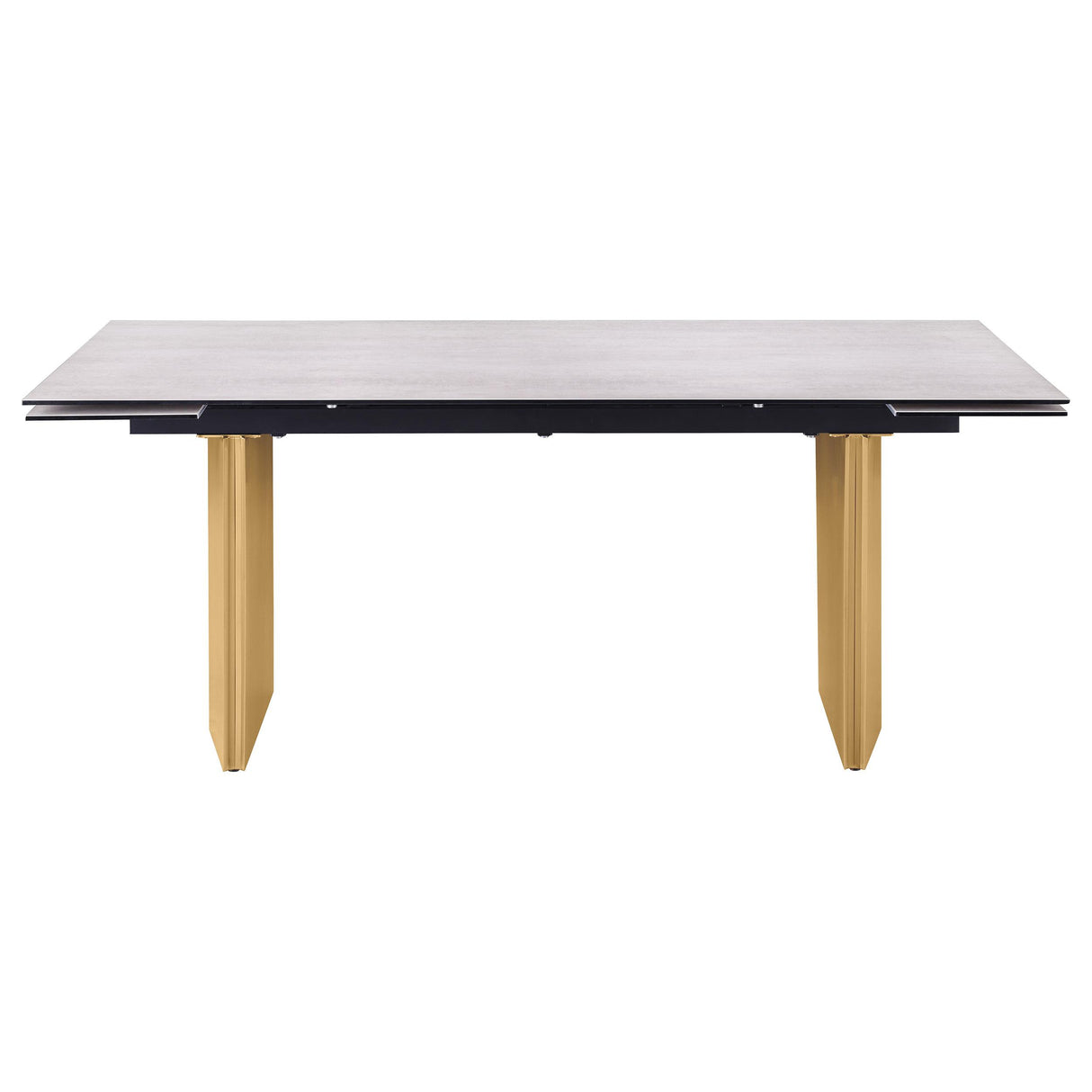 Vesa Beige Glass Top Extendable Dining Table from Coaster - Luna Furniture