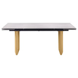 Vesa Beige Glass Top Extendable Dining Table from Coaster - Luna Furniture