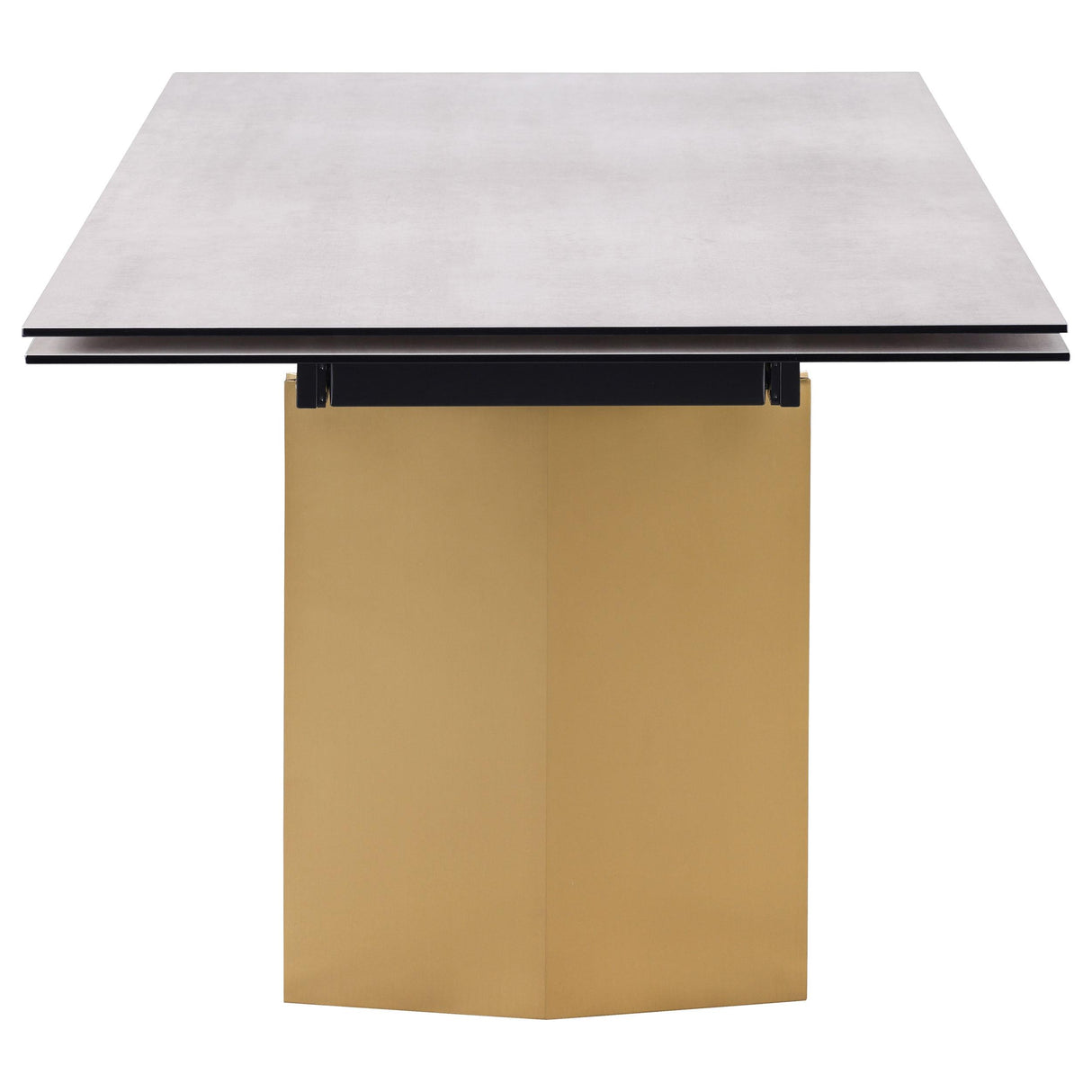 Vesa Beige Glass Top Extendable Dining Table from Coaster - Luna Furniture