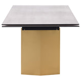 Vesa Beige Glass Top Extendable Dining Table from Coaster - Luna Furniture