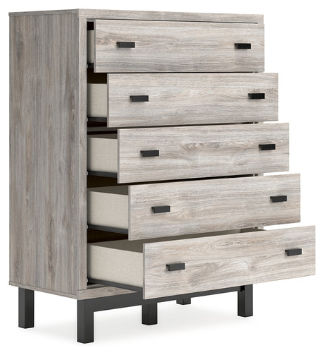 Vessalli Gray Panel Bedroom Set with 2 Nightstands from Ashley - Luna Furniture