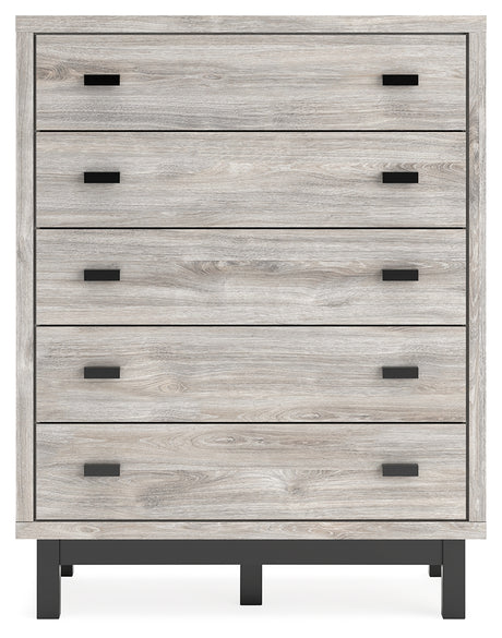 Vessalli Gray Panel Bedroom Set with 2 Nightstands from Ashley - Luna Furniture