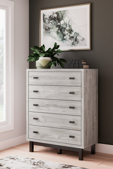 Vessalli Gray Panel Bedroom Set with 2 Nightstands from Ashley - Luna Furniture