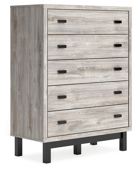 Vessalli Gray Panel Bedroom Set with 2 Nightstands from Ashley - Luna Furniture