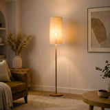 Vialux Floor Lamp - Oak and Natural from Ashcroft Furniture - Luna Furniture