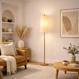Vialux Floor Lamp - Oak and Natural from Ashcroft Furniture - Luna Furniture